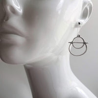 Silver Circle Earrings, oxidized silver earrings, pewter earrings, antique silver earrings, silver boho earrings, rustic silver earrings - Constant Baubling
