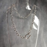 Chunky Silver Chain, front clasp necklace, large link chain, horseshoe clasp necklace, screw clasp chain, big round link chain, stainless - Constant Baubling