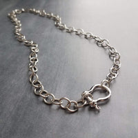 Chunky Silver Chain, front clasp necklace, large round O link chain, round clasp, spring gate clasp chain, thick round clasp, stainless oval - Constant Baubling