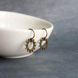 Small Gear Earrings, bronze gear, silver gear, copper gear earring, antique brass earring, little gear earring, tiny gear earring, simple - Constant Baubling
