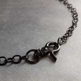 Black Large Clasp Necklace, large black necklace, chunky black chain, black front clasp, black lobster clasp, shiny black necklace, polished - Constant Baubling