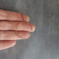 Antique Copper Circle Earrings, copper hoop earring, oxidized copper earring, thin copper ring, delicate copper earring, large lightweight - Constant Baubling