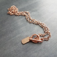 Rose Gold Toggle Clasp Necklace, oval link chain, o chain, front clasp, rose gold necklace, chunky rose gold, thick rose gold chain, dog tag - Constant Baubling