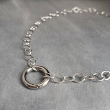 Chunky Silver Chain, front clasp necklace, large round O link chain, round clasp, spring gate clasp chain, thick round clasp, stainless oval - Constant Baubling