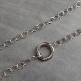 Chunky Silver Chain, front clasp necklace, large round O link chain, round clasp, spring gate clasp chain, thick round clasp, stainless oval - Constant Baubling