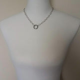 Chunky Silver Chain, front clasp necklace, large round O link chain, round clasp, spring gate clasp chain, thick round clasp, stainless oval - Constant Baubling