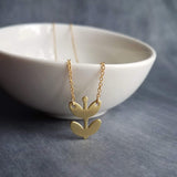 Gold Sprout Necklace, 14K gold filled chain, gold plant necklace, gardener necklace, symbol new start, gold fill necklace, personal growth - Constant Baubling