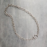 Chunky Silver Chain, front clasp necklace, large link chain, horseshoe clasp necklace, screw clasp chain, big round link chain, stainless - Constant Baubling