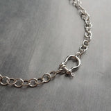 Chunky Silver Chain, front clasp necklace, large link chain, horseshoe clasp necklace, screw clasp chain, big round link chain, stainless - Constant Baubling