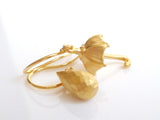 Rainy Day Earrings - little matte gold mismatched fun pair with umbrella and raindrop on simple delicate gold hooks - Constant Baubling