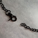 Black Large Clasp Necklace, large black necklace, chunky black chain, black front clasp, black lobster clasp, shiny black necklace, polished - Constant Baubling