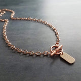 Rose Gold Toggle Clasp Necklace, oval link chain, o chain, front clasp, rose gold necklace, chunky rose gold, thick rose gold chain, dog tag - Constant Baubling