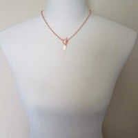 Rose Gold Toggle Clasp Necklace, oval link chain, o chain, front clasp, rose gold necklace, chunky rose gold, thick rose gold chain, dog tag - Constant Baubling