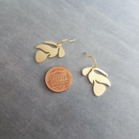 Gold Tropical Earrings, leaf earring, monstera earring, tropical leaf earring, beach earring, small gold earring, monstera leaf, vacation - Constant Baubling