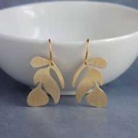 Gold Tropical Earrings, leaf earring, monstera earring, tropical leaf earring, beach earring, small gold earring, monstera leaf, vacation - Constant Baubling