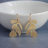 Gold Tropical Earrings, leaf earring, monstera earring, tropical leaf earring, beach earring, small gold earring, monstera leaf, vacation - Constant Baubling