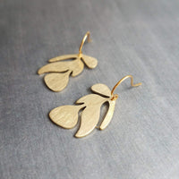 Gold Tropical Earrings, leaf earring, monstera earring, tropical leaf earring, beach earring, small gold earring, monstera leaf, vacation - Constant Baubling