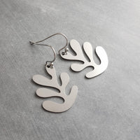 Sea Earrings, silver chunky earring, seaweed earring, silver plant, plant earring, ocean earring, stainless steel earring, hypoallergenic - Constant Baubling