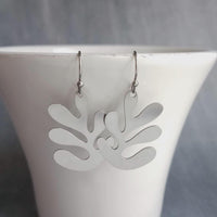 Sea Earrings, silver chunky earring, seaweed earring, silver plant, plant earring, ocean earring, stainless steel earring, hypoallergenic - Constant Baubling