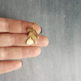 Gold Tropical Earrings, leaf earring, monstera earring, tropical leaf earring, beach earring, small gold earring, monstera leaf, vacation - Constant Baubling