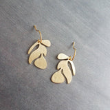 Gold Tropical Earrings, leaf earring, monstera earring, tropical leaf earring, beach earring, small gold earring, monstera leaf, vacation - Constant Baubling