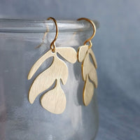 Gold Tropical Earrings, leaf earring, monstera earring, tropical leaf earring, beach earring, small gold earring, monstera leaf, vacation - Constant Baubling