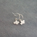 Small Cloud Earrings - very tiny silver puff cumulus charm dangles - upgrade to simple dainty .925 sterling hooks - rain storm weather gift - Constant Baubling