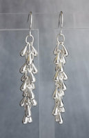 Shaggy Silver Earrings - silver fringe earring, cascade earring, shaggy earring, cha cha earring, 2 inch earring, cluster earring, teardrop - Constant Baubling
