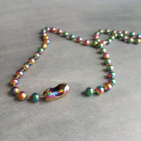 Multicolor Ball Chain, rainbow ball chain, oil spill chain, large bead, ball chain choker, stainless steel chain, thick chunky chain 6mm - Constant Baubling