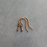 Copper Teardrop Earrings, copper drop earring, tiny copper earring, antique copper earring, small copper drop earring, copper dangle earing - Constant Baubling