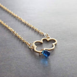 Rain Cloud Necklace, gold cloud necklace, cloud outline, cloud pendant, raindrop dangle, blue raindrops, rainy weather, storm rain necklace - Constant Baubling