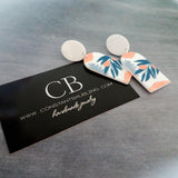 Large White Earrings, palm leaves, orange earring, teal leaf earring, matte earring, thick acrylic earring, chunky plastic earring 80s style - Constant Baubling
