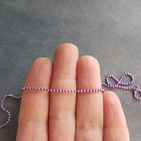 Thin Ball Chain Necklace, choose one single delicate chain, colorful ball chain, colored red fuchsia pink purple teal blue green tiny skinny - Constant Baubling