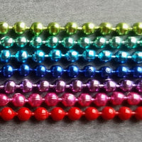 Thin Ball Chain Necklace, choose one single delicate chain, colorful ball chain, colored red fuchsia pink purple teal blue green tiny skinny - Constant Baubling