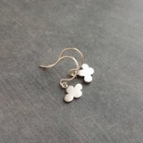 Small Cloud Earrings - very tiny silver puff cumulus charm dangles - upgrade to simple dainty .925 sterling hooks - rain storm weather gift - Constant Baubling