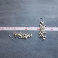 Shaggy Silver Earrings - silver fringe earring, cascade earring, shaggy earring, cha cha earring, 2 inch earring, cluster earring, teardrop - Constant Baubling