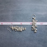 Shaggy Silver Earrings - silver fringe earring, cascade earring, shaggy earring, cha cha earring, 2 inch earring, cluster earring, teardrop - Constant Baubling