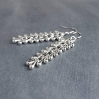 Shaggy Silver Earrings - silver fringe earring, cascade earring, shaggy earring, cha cha earring, 2 inch earring, cluster earring, teardrop - Constant Baubling