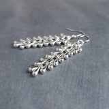 Shaggy Silver Earrings - silver fringe earring, cascade earring, shaggy earring, cha cha earring, 2 inch earring, cluster earring, teardrop - Constant Baubling