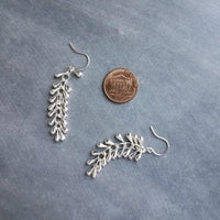 Shaggy Silver Earrings - silver fringe earring, cascade earring, shaggy earring, cha cha earring, 2 inch earring, cluster earring, teardrop - Constant Baubling