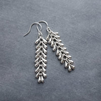 Shaggy Silver Earrings - silver fringe earring, cascade earring, shaggy earring, cha cha earring, 2 inch earring, cluster earring, teardrop - Constant Baubling