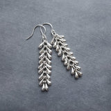 Shaggy Silver Earrings - silver fringe earring, cascade earring, shaggy earring, cha cha earring, 2 inch earring, cluster earring, teardrop - Constant Baubling