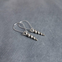 Silver Seashell Earrings, little shell earring, small seashell earring, antique silver seashell, vacation earring, beach earring, souvenir - Constant Baubling