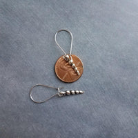 Silver Seashell Earrings, little shell earring, small seashell earring, antique silver seashell, vacation earring, beach earring, souvenir - Constant Baubling