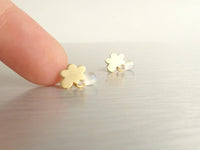 Gold Cloud Earring w/ tiny little raindrop - .925 sterling silver post - Mini Cumulus Puffs for Rainy Day Weather - sweet fun & minimalist - Constant Baubling