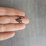 Black Bird Earrings, matte black earring, little bird earring, small bird earring, sparrow earring, flying bird earring, facing each other - Constant Baubling