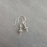 Tiny Silver Dangle Earrings, antique silver earring, little top earring, small silver earring, simple earring, delicate earring, sterling - Constant Baubling