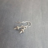 Tiny Silver Dangle Earrings, antique silver earring, little top earring, small silver earring, simple earring, delicate earring, sterling - Constant Baubling