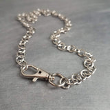 Silver Big Link Chain, front clasp necklace, large round link chain, oversized lobster clasp necklace, chunky chain, thick rhodium chain - Constant Baubling