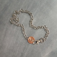 Silver Big Link Chain, front clasp necklace, large round link chain, oversized lobster clasp necklace, chunky chain, thick rhodium chain - Constant Baubling